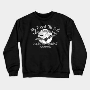 Bat Save The Bats Awareness Appreciation Full Moon Halloween Crewneck Sweatshirt